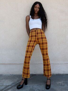 Urban Outfitters Cara High-Waisted Pattern Kick Flare Pant